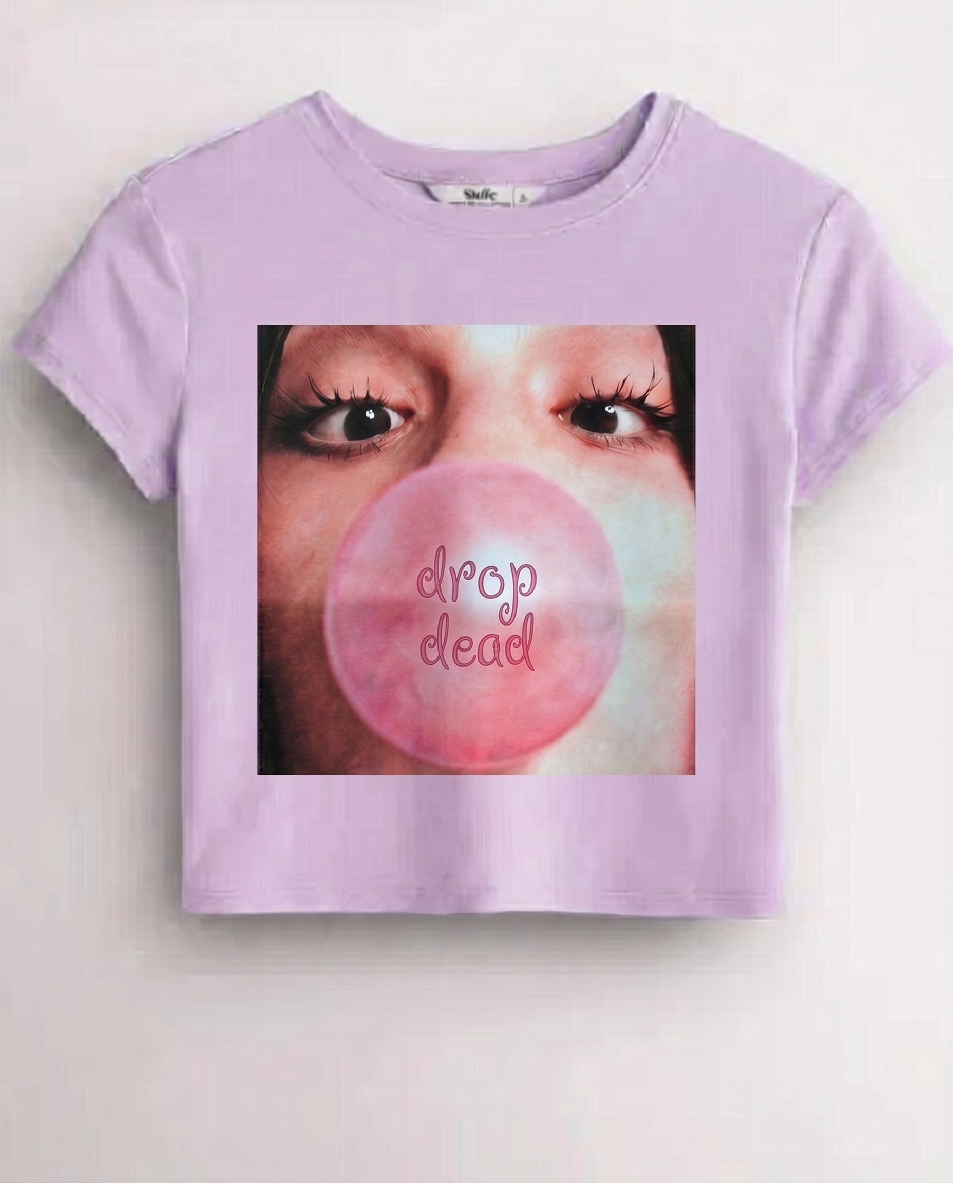 Y2K Style Fangirl Crop Tee Purple
